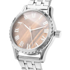 Limited Edition Genoa Automatic Movement Tigers Eye Dial Water Resistant Watch With Exhibition Back