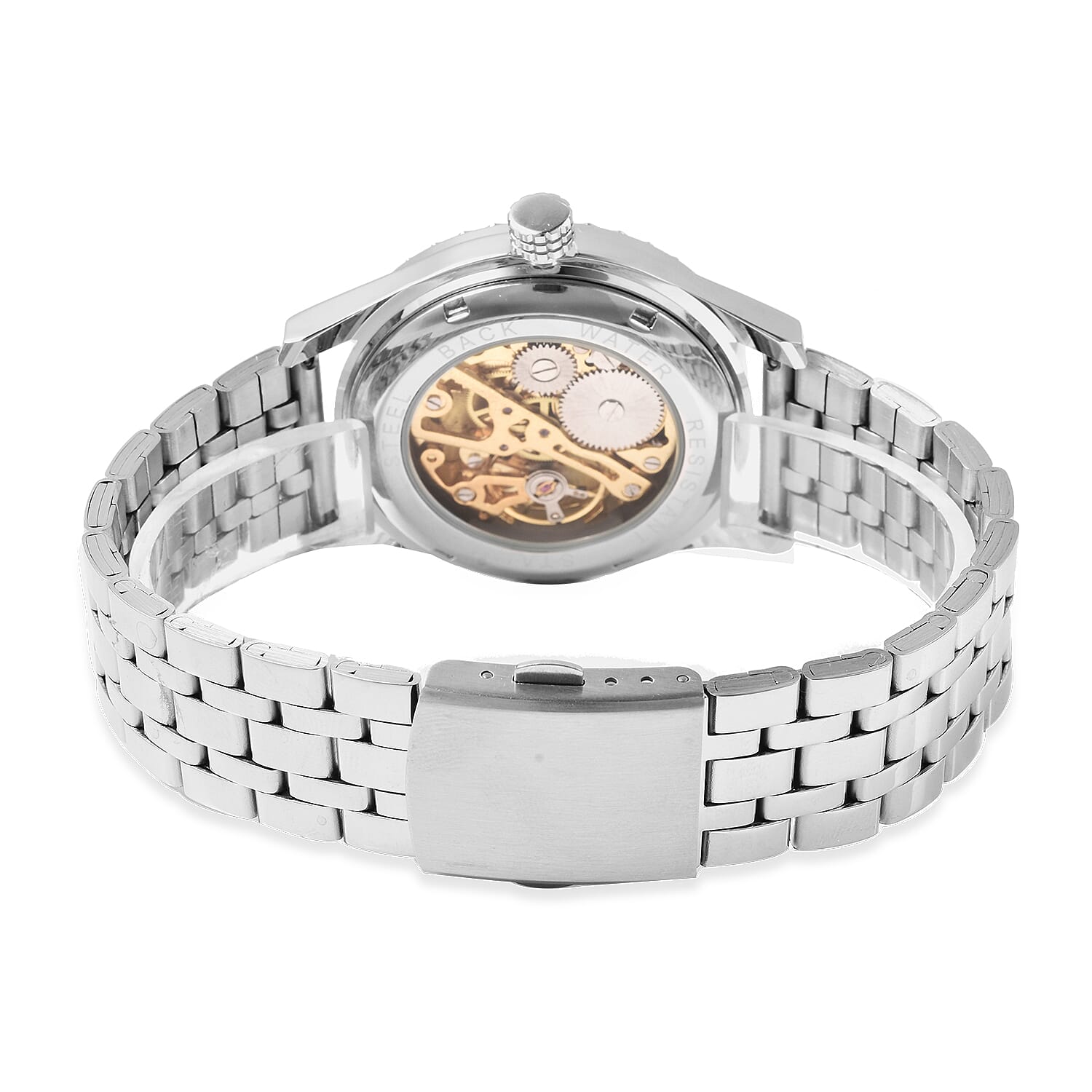 Limited Edition Genoa Automatic Movement Tigers Eye Dial Water Resistant Watch With Exhibition Back