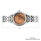 Limited Edition Genoa Automatic Movement Tigers Eye Dial Water Resistant Watch With Exhibition Back