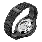 Limited Edition Swan & Edgar Hand Assembled Certitude Automatic Movement Skeleton Caseback Red Dial 3ATM Water Resitant Watch with Black Stainless Steel Chain Bracelet