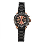 Limited Edition Swan - Edgar Hand Assembled Speed Target Mechanical Quartz Mens Watch - Rose Gold - Black