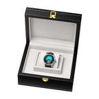 Limited Edition Swan - Edgar Hand Assembled Tourbillon Automatic Movement Crystal Studded Green Dial Water Resistant Watch With Black Leather Strap - Buterlfy Folding Clasp