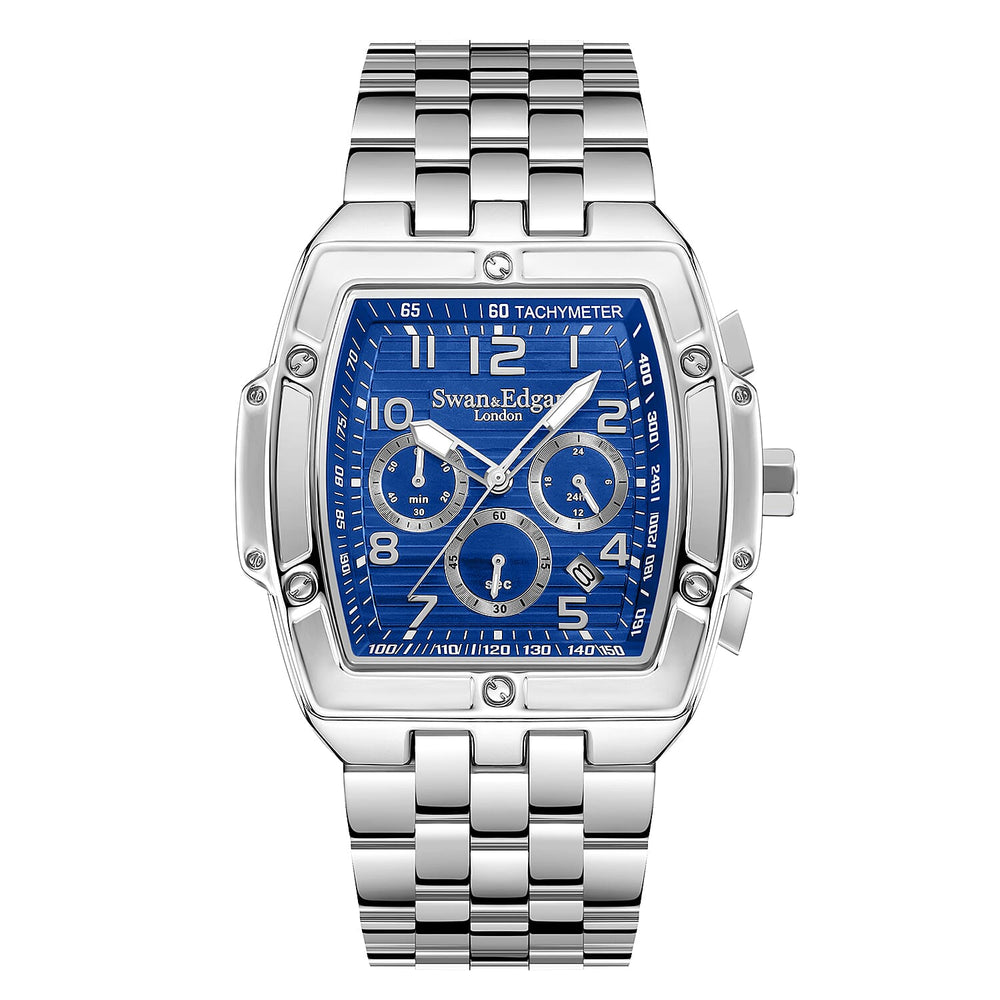 swan and edgar Seiko Quartz Chronograph Mens Watch in Stainless Steel