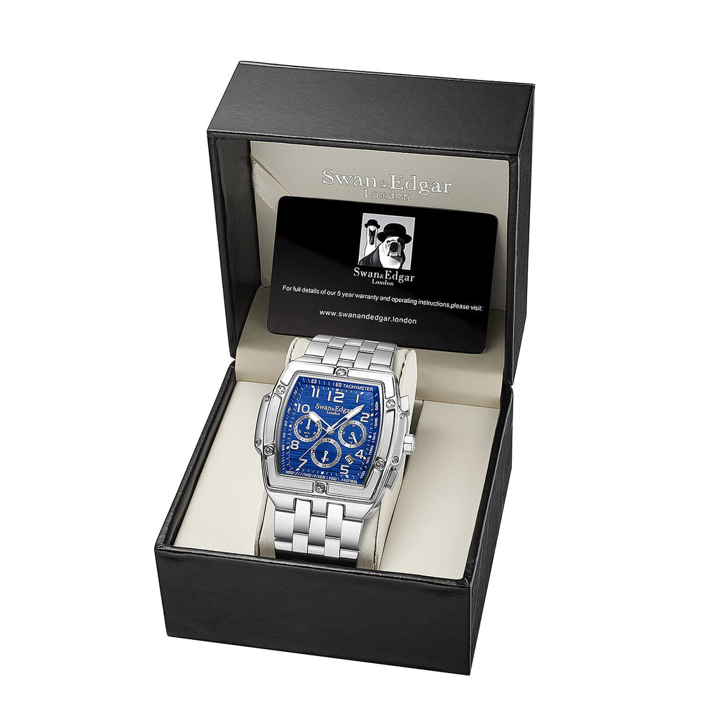 swan and edgar Seiko Quartz Chronograph Mens Watch in Stainless Steel