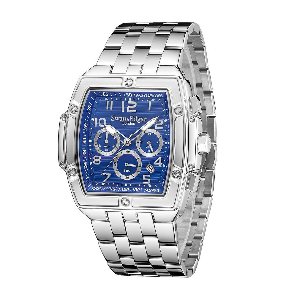 swan and edgar Seiko Quartz Chronograph Mens Watch in Stainless Steel