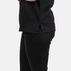 Ladies Crew Neck Linen Top (Size 14) - Black