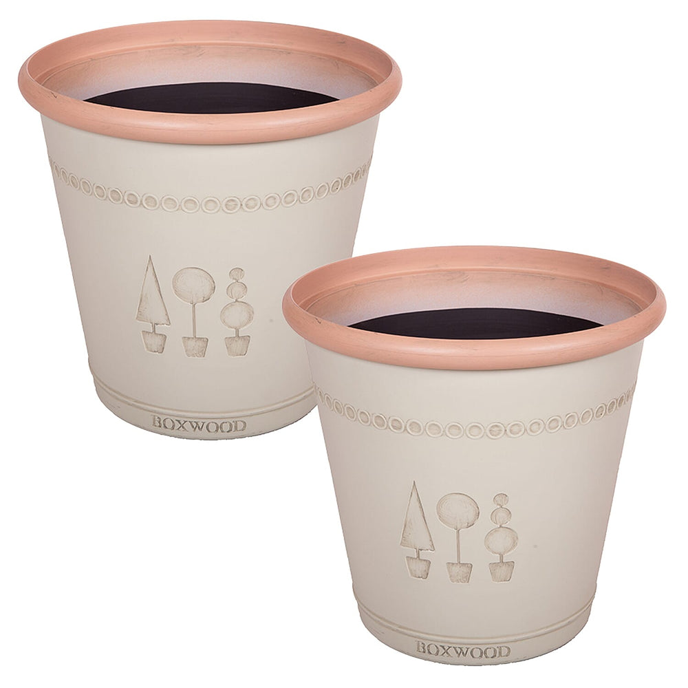 Boxwood Acorn Green Planter x2