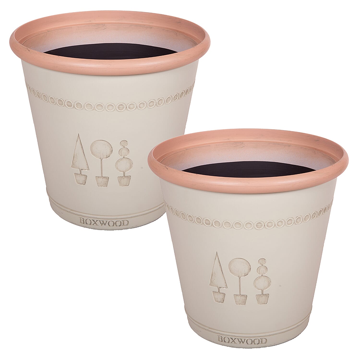 Boxwood Acorn Green Planter x2
