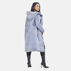 Long Puff Jacket (Size-L) - Dark Grey