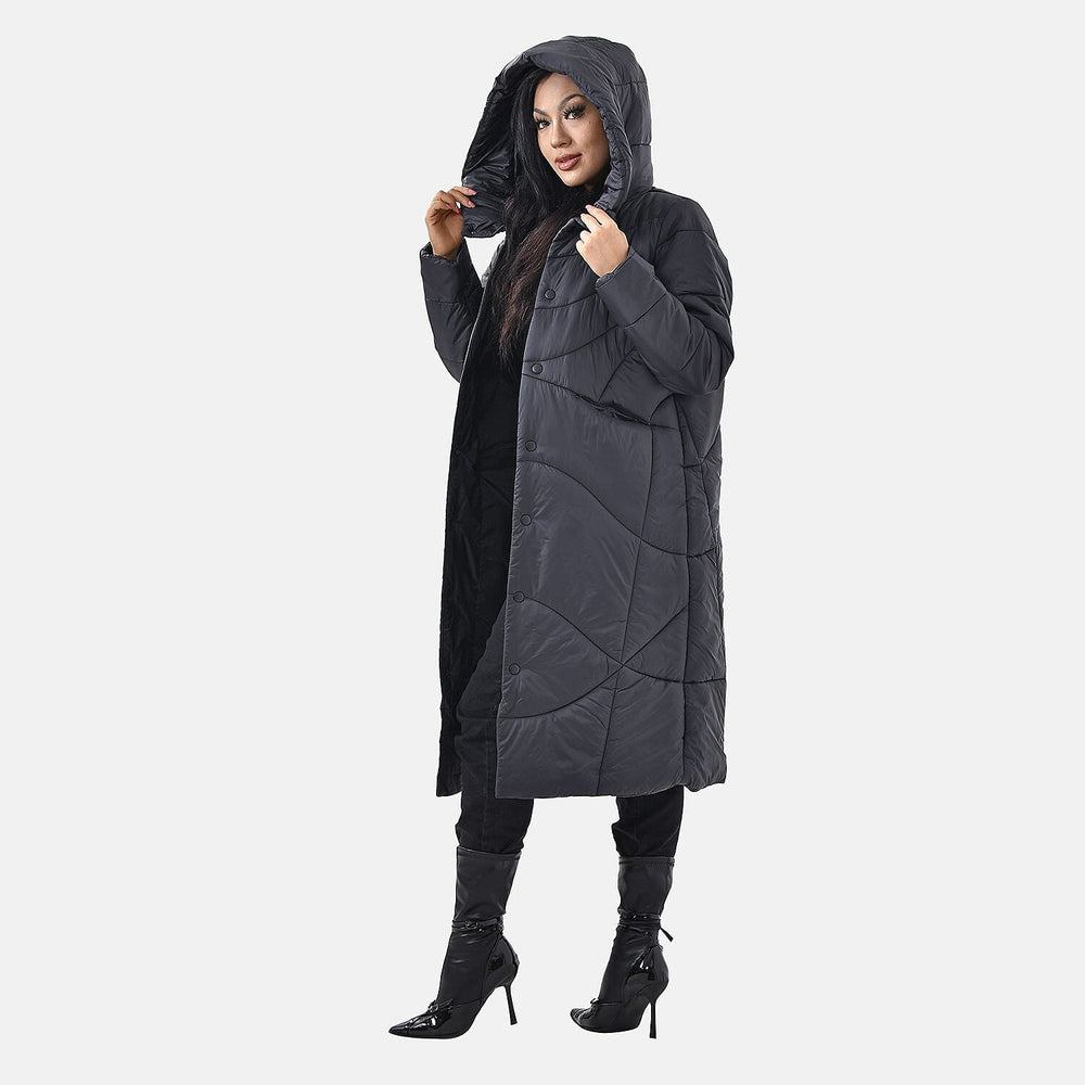 Long Puff Jacket (Size-M) - Black