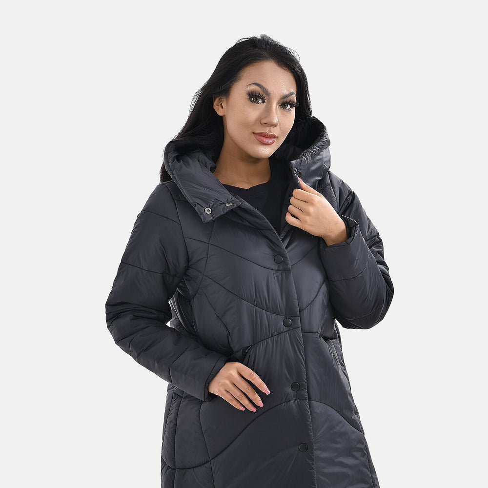 Long Puff Jacket (Size-M) - Black