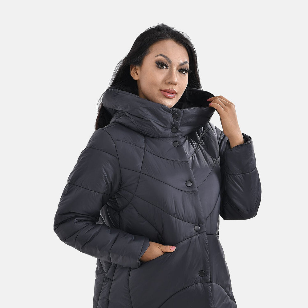 Long Puff Jacket (Size-M) - Black