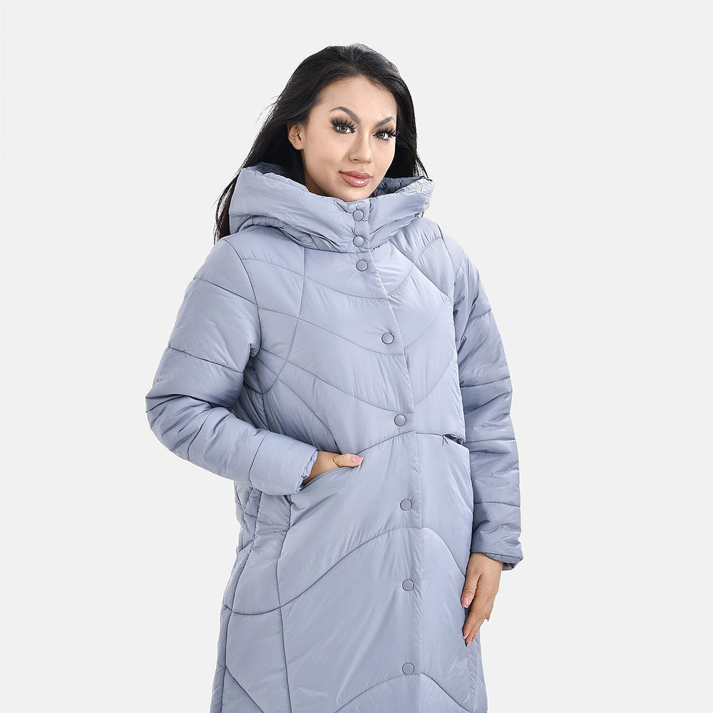 Long Puff Jacket (Size-M) - Dark Grey