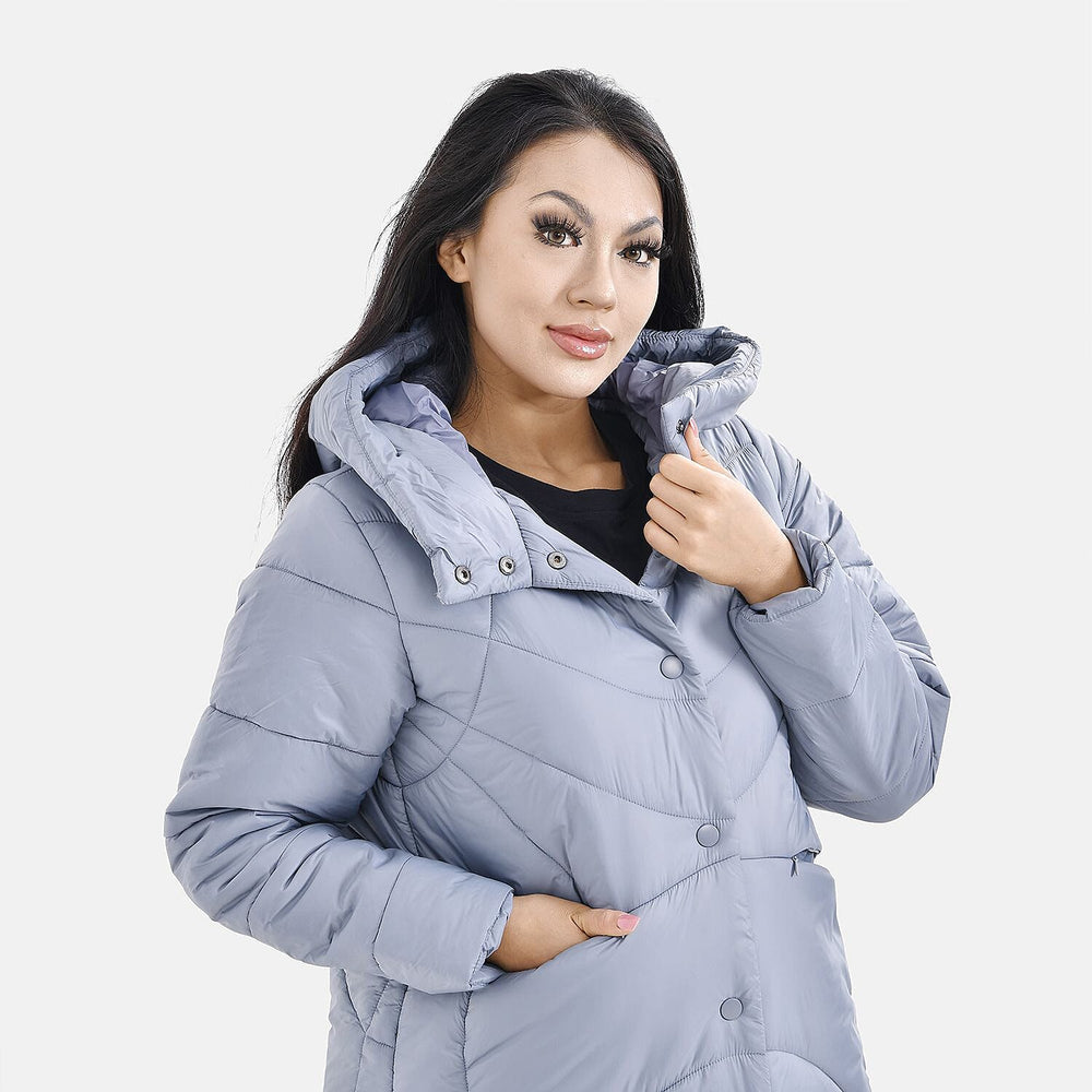 Long Puff Jacket (Size-M) - Dark Grey