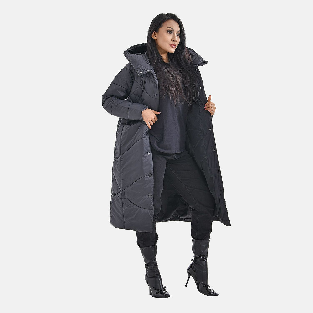 Long Puff Jacket (Size-S) - Black