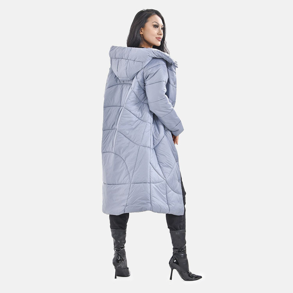 Long Puff Jacket (Size-XL) - Dark Grey