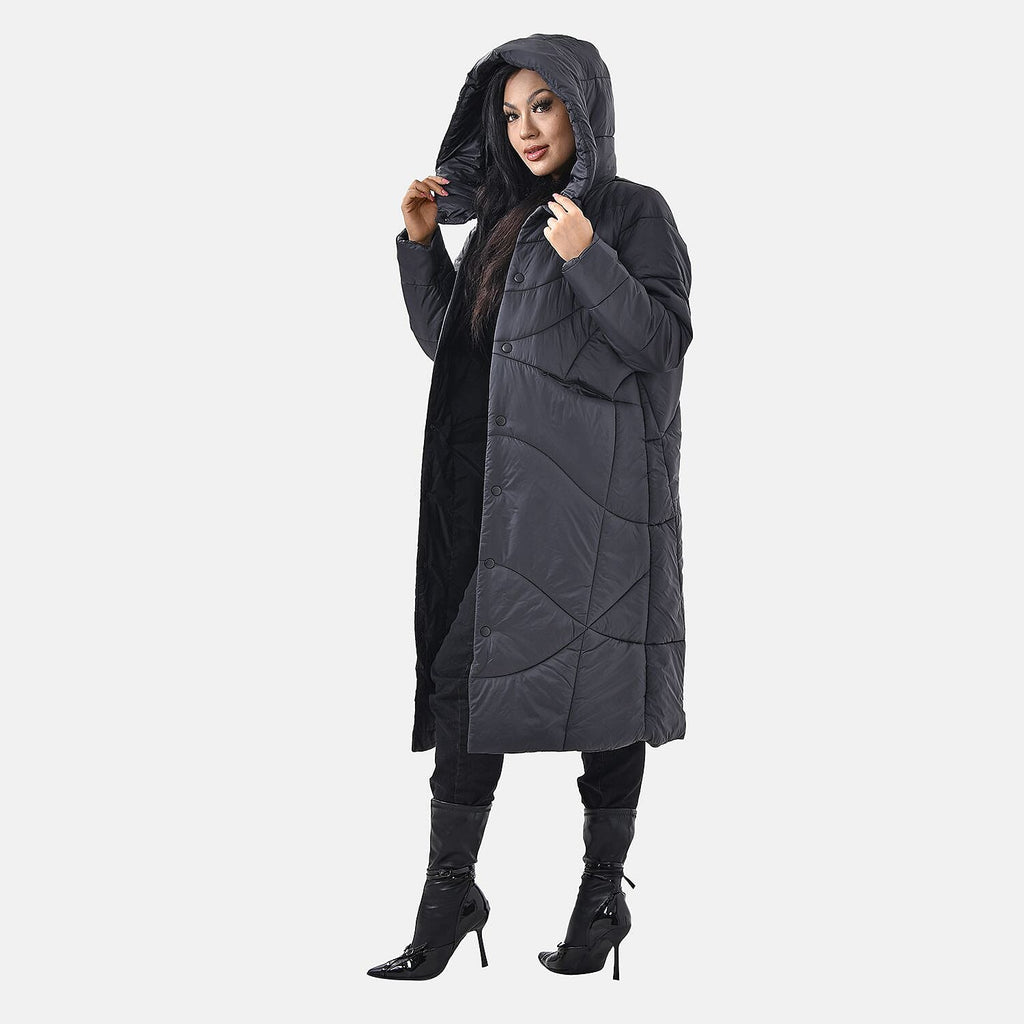 Long Puff Jacket (Size-XXL) - Black