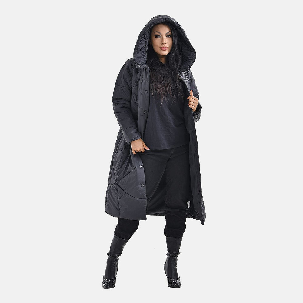 Long Puff Jacket (Size-XXL) - Black