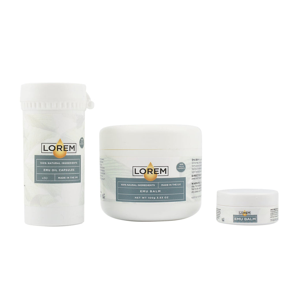 Lorem Emu Balm Bundle and Oil Capsules Duo