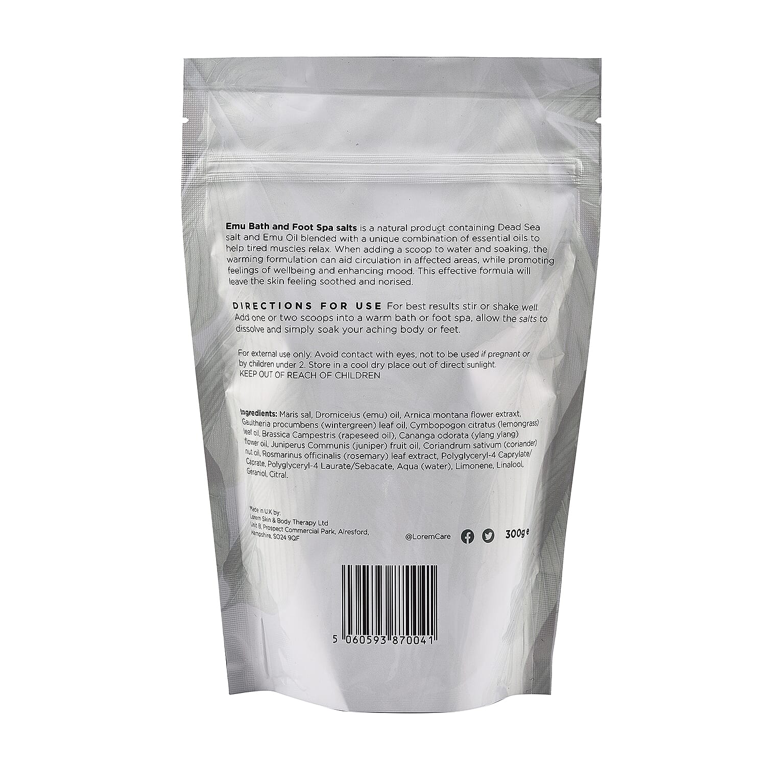 Lorem Emu Bath and Foot Spa Salts - 300g