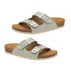 Lotus Ladies Silver Tafella Open-Toe Mule Sandals (Size - 3)