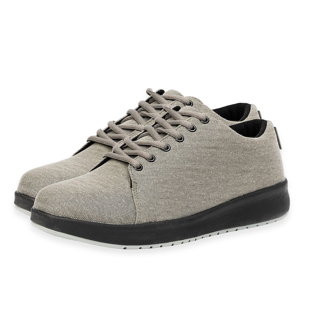 Luginger Mens Textured Lace-Up Trainers (Size - 10.5) - Grey