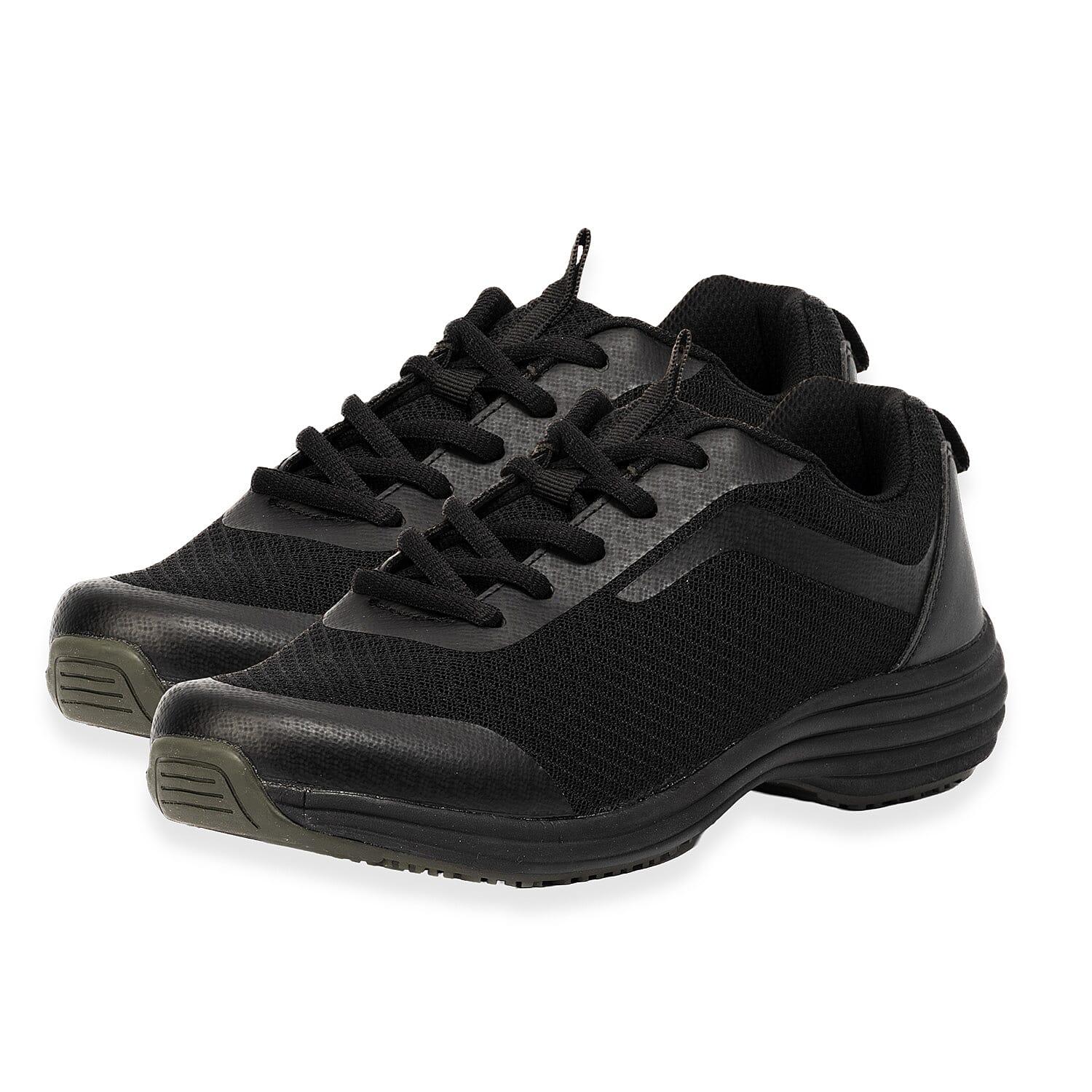 Luginger Mens Textured Lace-Up Trainers (Size - 4) - Black