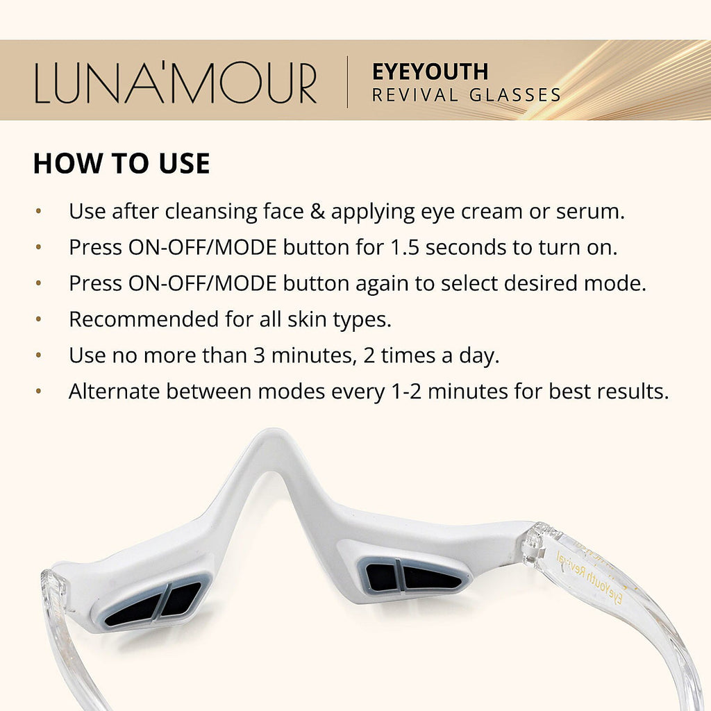 Lunamour Eye Youth Revival EMS - Light Therapy Anti-Aging Under Eye Device with Free Lifetime Warranty