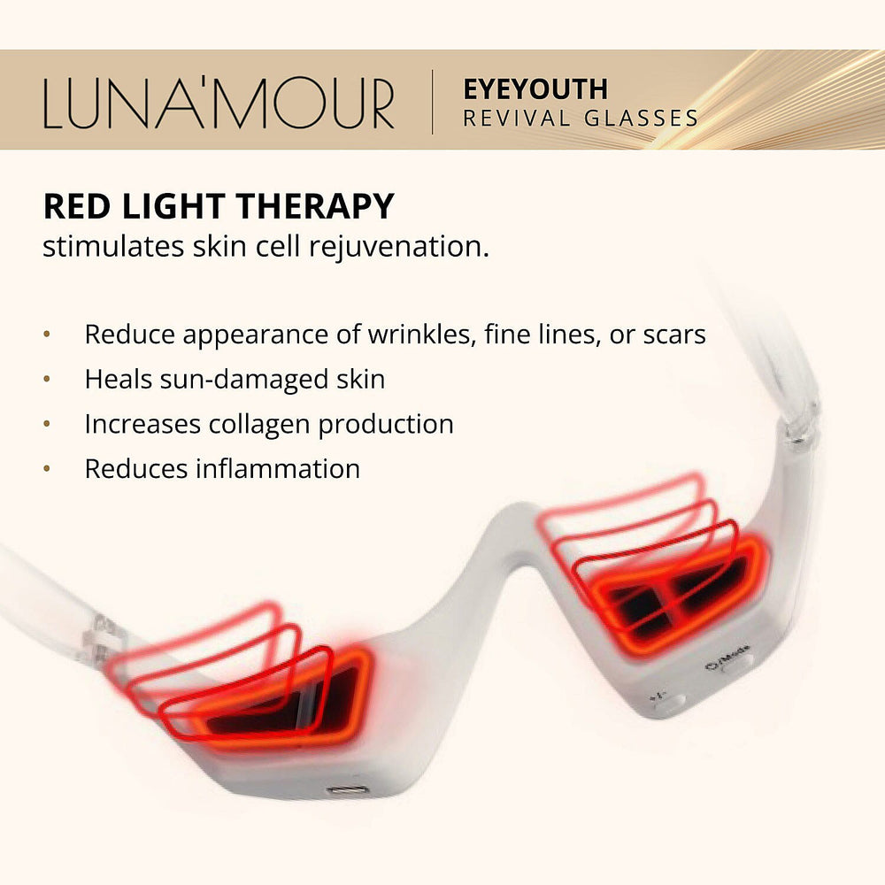 Lunamour Eye Youth Revival EMS - Light Therapy Anti-Aging Under Eye Device with Free Lifetime Warranty