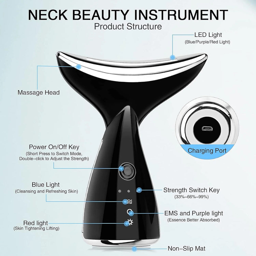 Lunamour Necklite EMS Trio LED Therapy Anti-Aging Neck Device