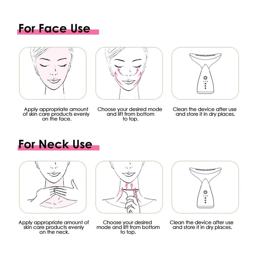 Lunamour Necklite EMS Trio LED Therapy Anti-Aging Neck Device