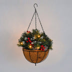 Lush Hanging Basket Decoration 77 Tips with Pinecones and Red Berries