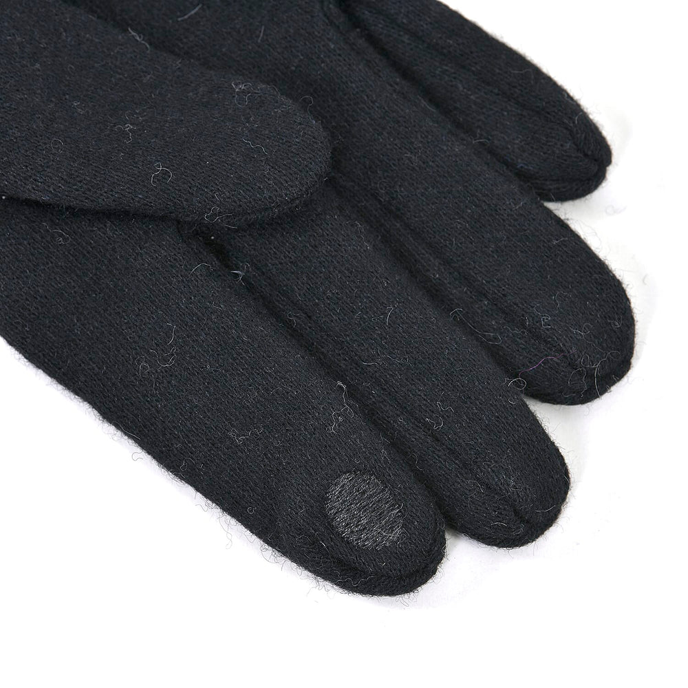 Luxurious 70% Cashmere Gloves with Faux Fur Trim- Black
