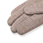 Luxurious Cashmere Beaded Gloves with Faux Fur Cuffs - Beige