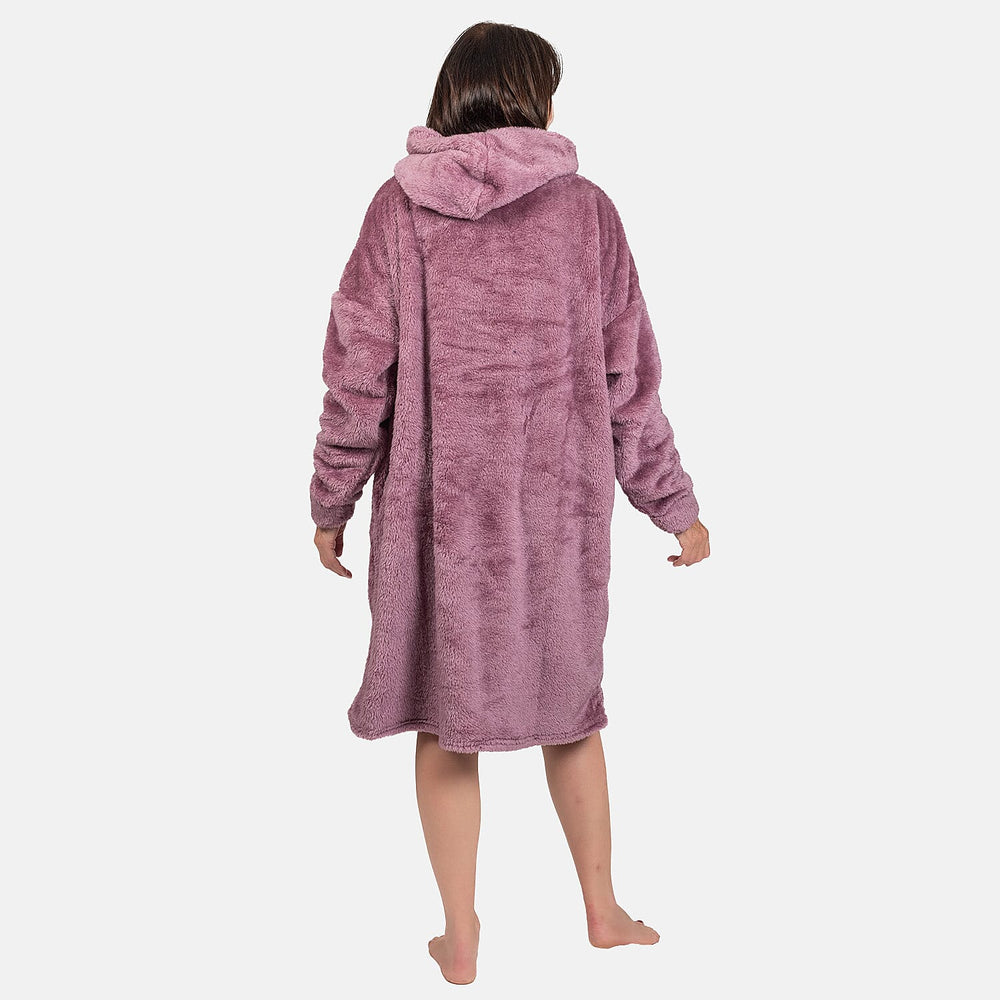 Luxurious Super Soft Sherpa Blanket Hoodie (Over Sized) - Coral Pink