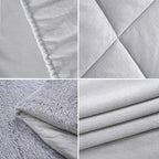 Luxury 6 Piece Winter Bedding Collection- Faux Rabbit Fur Comforter With Reversible Dutch Velvet Thermal Backing, Fitted Sheet, 2 Faux Rabbit Fur Pillowcases & 2 Velvet Pillowcases - Grey King