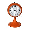 Luxury Decoration Quartz Movt. Alarm Clock with Stand & Night Light - Orange & White