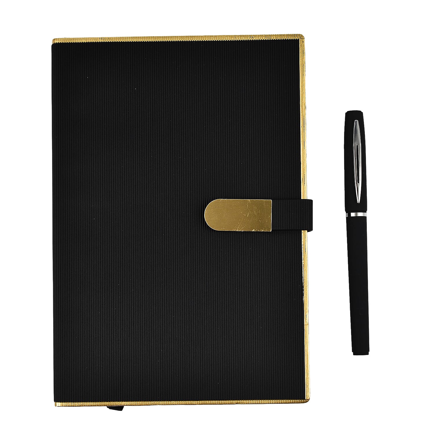 Luxury Notebook - Pen Set- Presented in a Gift Box - Black