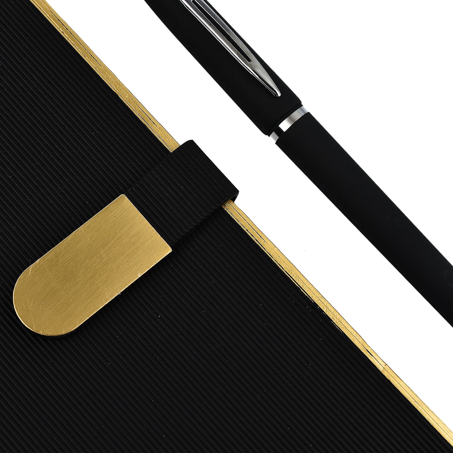 Luxury Notebook - Pen Set- Presented in a Gift Box - Black