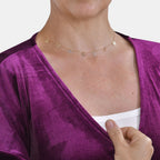 Luxury Velvet V-Neck Blouse (One Size) - Purple