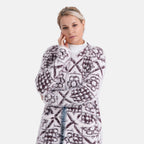 - MAISI Hoodless Coatigan (One Size, Fits UK 8-20) - Dark Plum - White