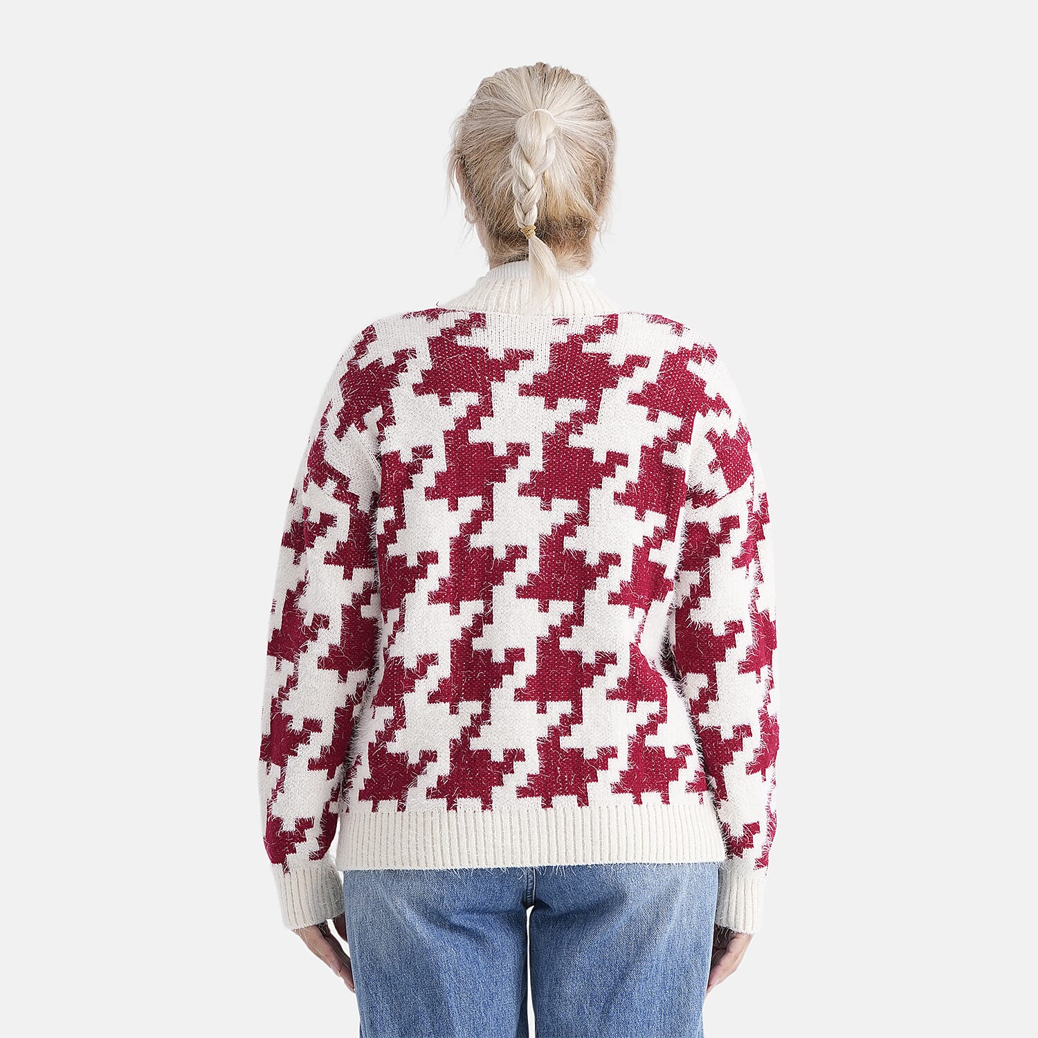 - MAISI Leopard Print Knit Cardigan (One Size UK 8-18) - Off-White - Red