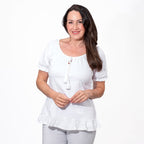 MAISON Cotton Gypsy Top (Size M) - White