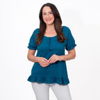 MAISON Cotton Gypsy Top (Size S) - Teal