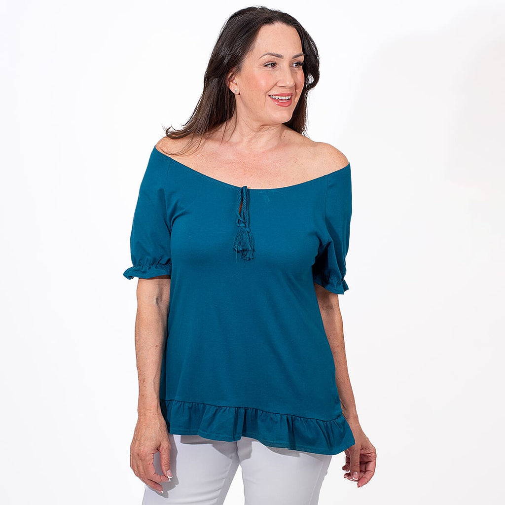 MAISON Cotton Gypsy Top (Size S) - Teal