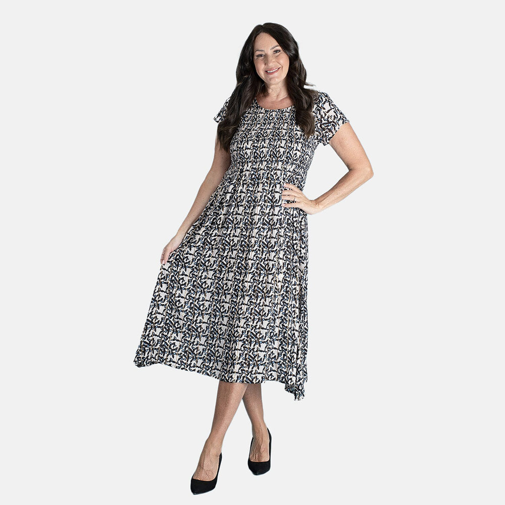 Mudflower Viscose Dress (Size 1x1 cm) - Blue