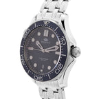 MAJESTY Diver Automatic Mechanical Miyota 8215 5ATM WR Blue Hydraulic Dial - Silver Case Mens Watch with Silver Stainless Steel Strap