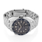 MAJESTY Diver Automatic Mechanical Miyota 8215 5ATM WR Blue Hydraulic Dial - Silver Case Mens Watch with Silver Stainless Steel Strap