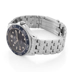MAJESTY Diver Automatic Mechanical Miyota 8215 5ATM WR Blue Hydraulic Dial - Silver Case Mens Watch with Silver Stainless Steel Strap