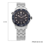 MAJESTY Diver Automatic Mechanical Miyota 8215 5ATM WR Blue Hydraulic Dial - Silver Case Mens Watch with Silver Stainless Steel Strap